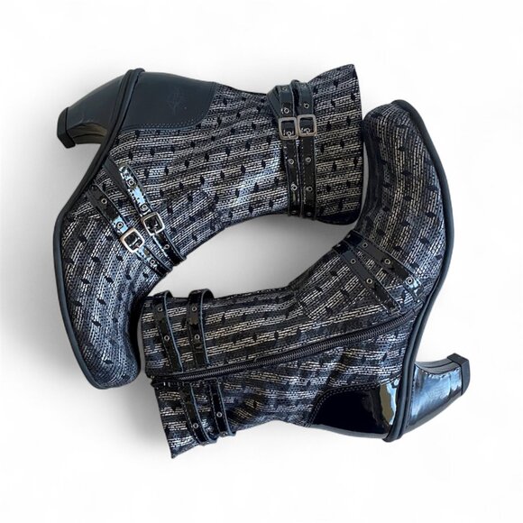 Eject Portugal Steampunk Metallic Buckle Ankle Boots 8.5 - Picture 2 of 15